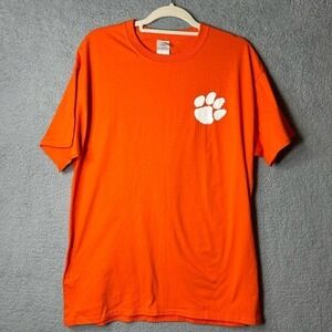 Clemson Tigers Tee Shirt T-Shirt Mens Large Orange Logo Graphic College Football